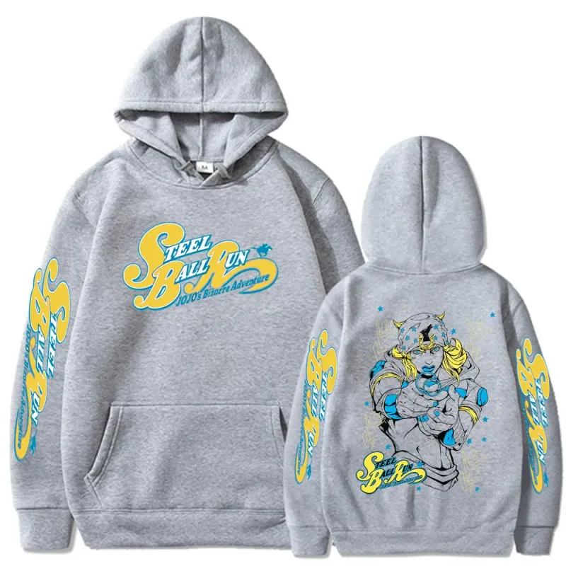 Anime Jojo Bizarre Adventure STEEL BALL RUN Jonathan Joestar Hoodies Men Women Clothing Hip Hop Oversized Hooded Sweatshirts — image 7
