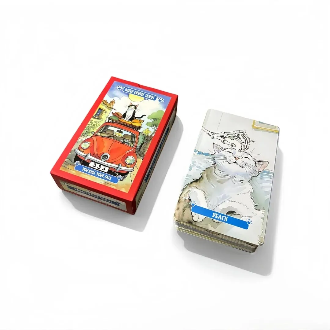 Mew Cruise Tarot Cards 78 Tarot Cards 10.3*6cm with Cute Cat Artwork Divination Board Game for Cat Lovers and Beginners — image 3