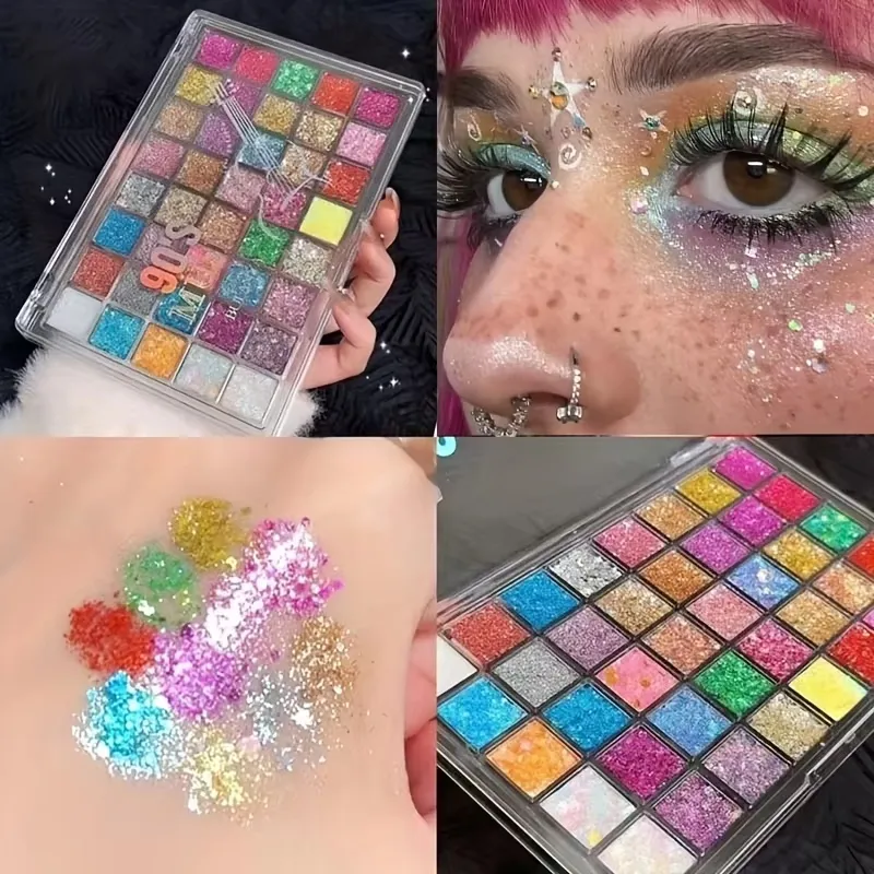 40 Colors Eyeshadow Palette - Matte & Glitter Eye Makeup High Pigmentation Blendable Creamy Texture Long-Lasting Eye Makeup