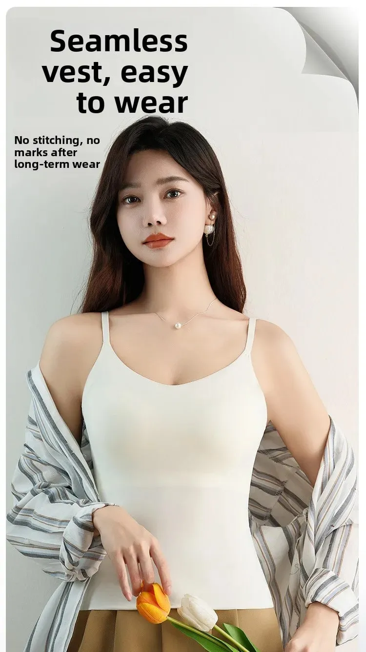 M-2XL Beautiful Back Sling Long Vest With Build-in Bra Women's Summer Fixed Cup Outer Wear Bottoming Top For 40-80kg — image 8