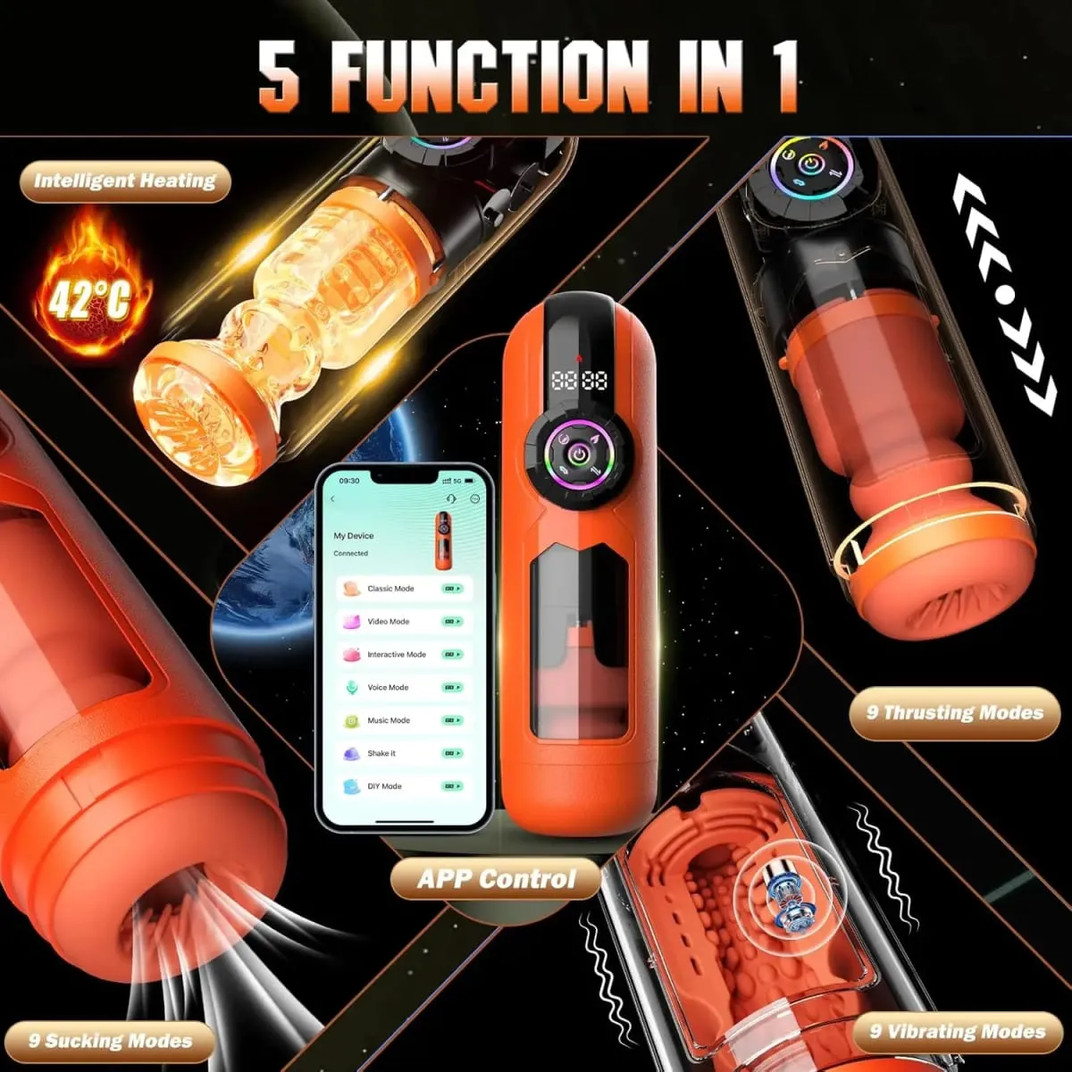 5 IN 1 Heating Male Masturbator Penis Pump Upgrade Male Sex Toys for Men AI Interaction APP Control Adult Sex Toy Machines Devic — image 4