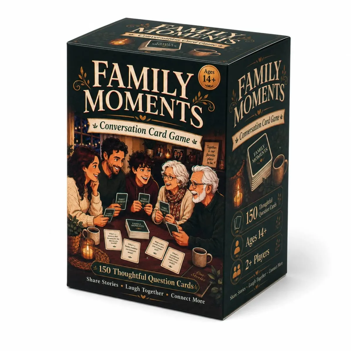 Family Moments Card Game Conversation Starter Cards with Thoughtful Questions for Family Dinners Gatherings Holidays Story Shari — image 3