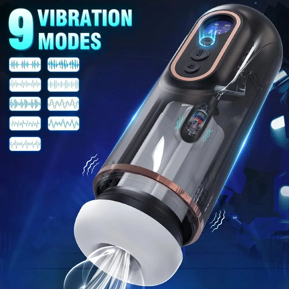 Automatischer Teleskop-Saugen-männlicher Masturbator, vibrierend, intelligente Heizung, sexy Stimme, Kopfhörer, Taschenmuschi, Sexspielzeug für Männer