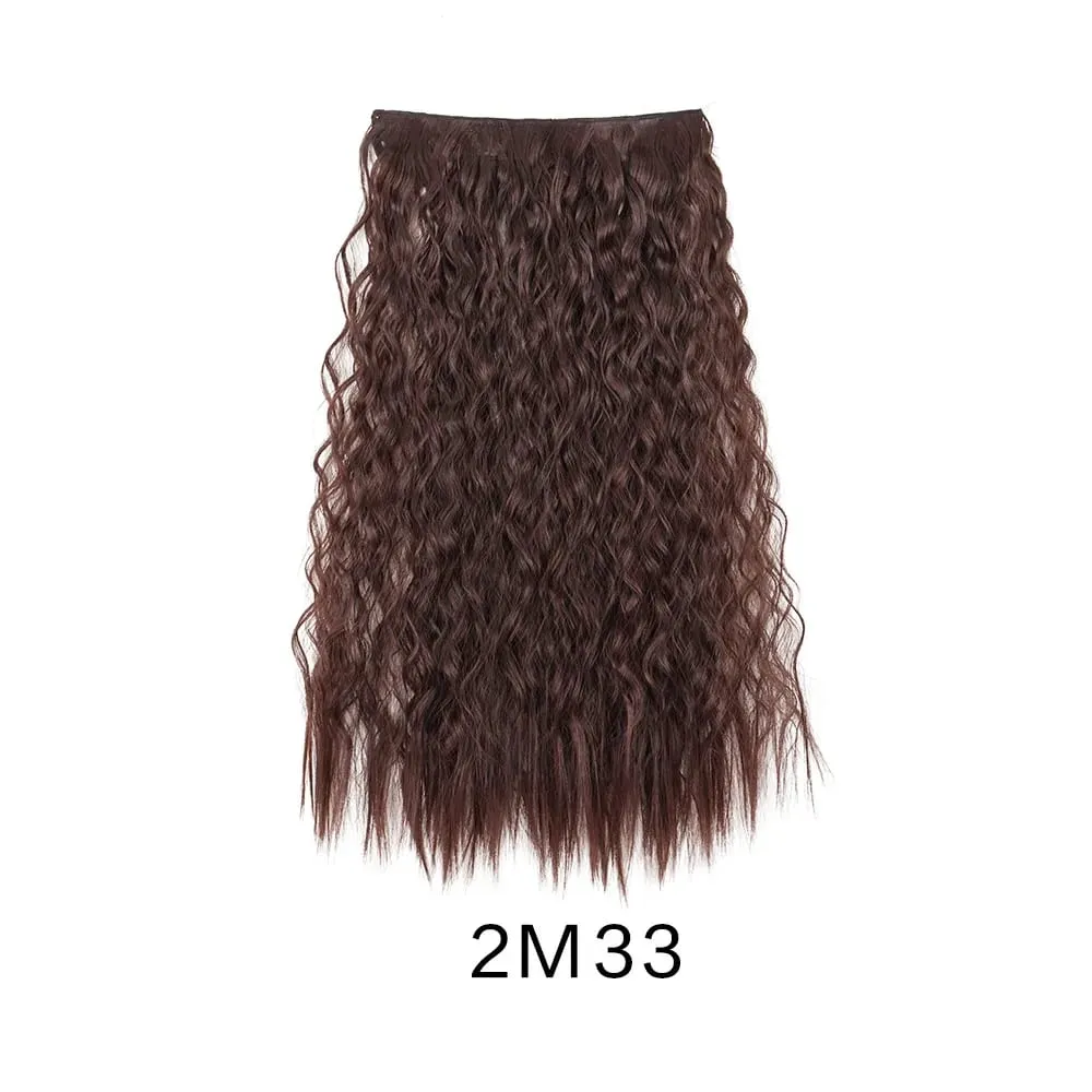 24Inch Synthetic Long Kinky Curly Hair High Temperature Corn Wave Hair Extension Clip in Fiber Hairpieces for Women — image 12