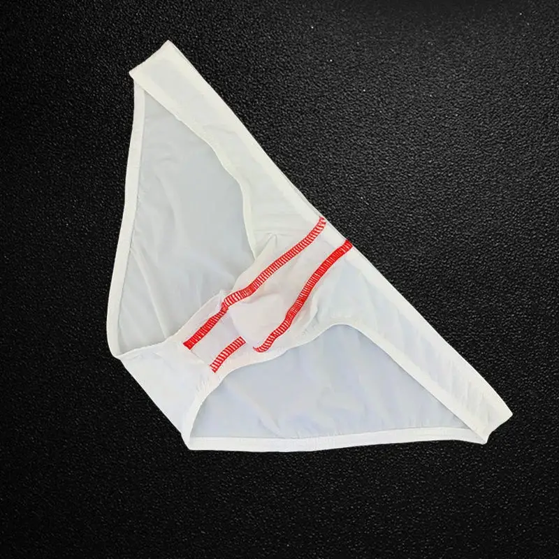 Herrbyxor Ice Silk Ultra Tunna Underkläder Sexiga U Bulge Pouch Man Trosor Elastisk Komfort Snabbtorkande Trosor Kalsonger — image 3