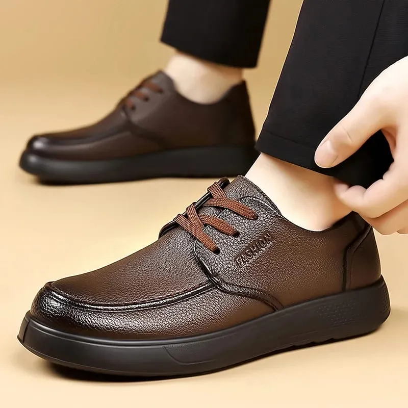 2026 New Designer Solid Color Leather Shoes for Men Soft Sole Fashion Loafers Man Spring Summer Autumn Business Casual Shoe Male