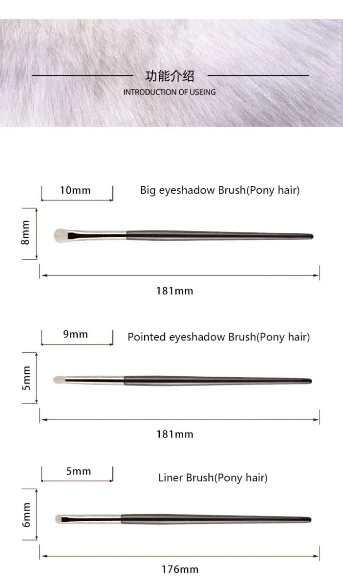 1ks White Pony Hair štětce na make-up na oční stíny Small Smudge Precision Crease Detail Bevel Eye Shadow Make up brush Liner Lip