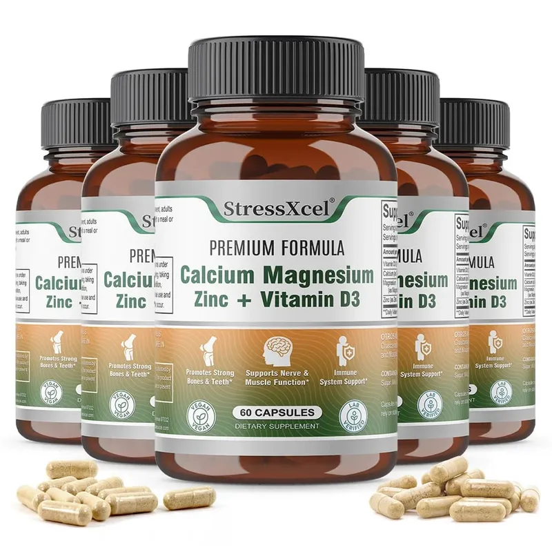 Calcium + Magnesium + Zinc + Vitamin D3 Capsules - Supports Bone and Nervous System Health and Improves Mood — image 9