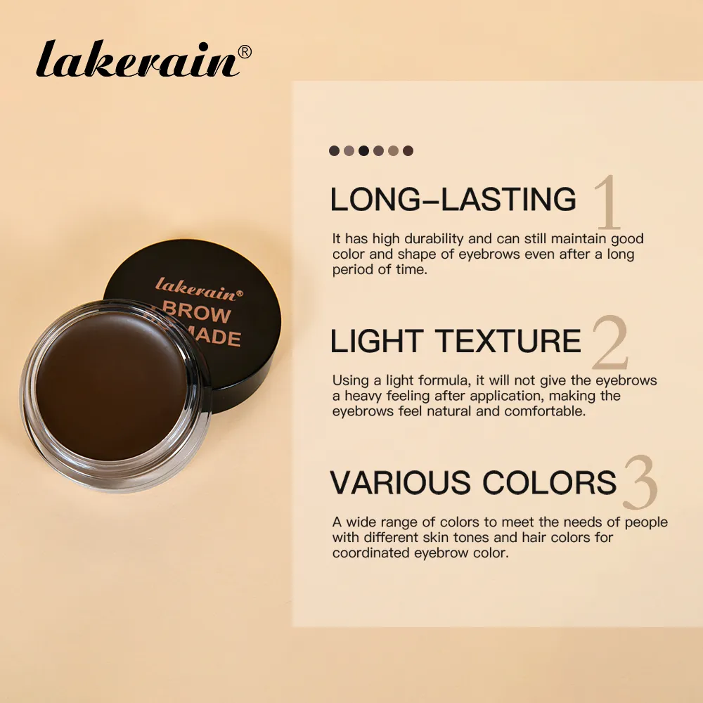 6 Colors Waterproof Eyebrow Tint with Brush Long-Wearing Full-Pigment Smudge-Proof Eyebrow Pomade Natural Wild Brows Makeup — image 2