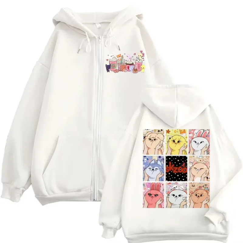 Limited Kpop ATEEZ Cartoon Zipper Hoodie Men Women Clothing Fashion Hip Hop Zip Up Sweatshirts Harajuku Y2k Oversized Pullovers — image 8