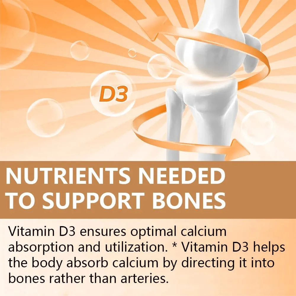 High Potency Vitamin D3 2000IU Capsules Immune Support Bone Health Muscle Function Whole-Body Wellness Non-GMO Gluten Free — image 5