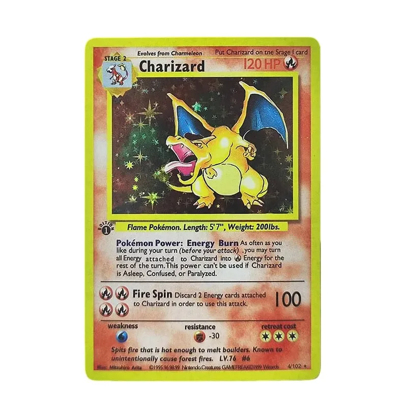 Proxy PKM English GAME 1ST EDITION Charizard Blastoise Venusaur Mewtwo Holo TCG Game Collection Card — image 1