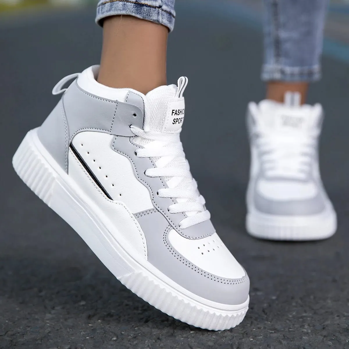 Four Seasons Men's Casual Work Shoes Leather Waterproof White Sports Sneakers Men's Trendy Style — image 3