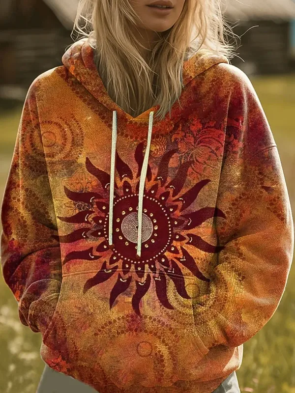 Women's Hooded Hoodies 3D Print Graphic Rainbow Casual Boho Casual Sweatshirts Pullovers Streetwear Women's Clothing Fall Winter — image 2