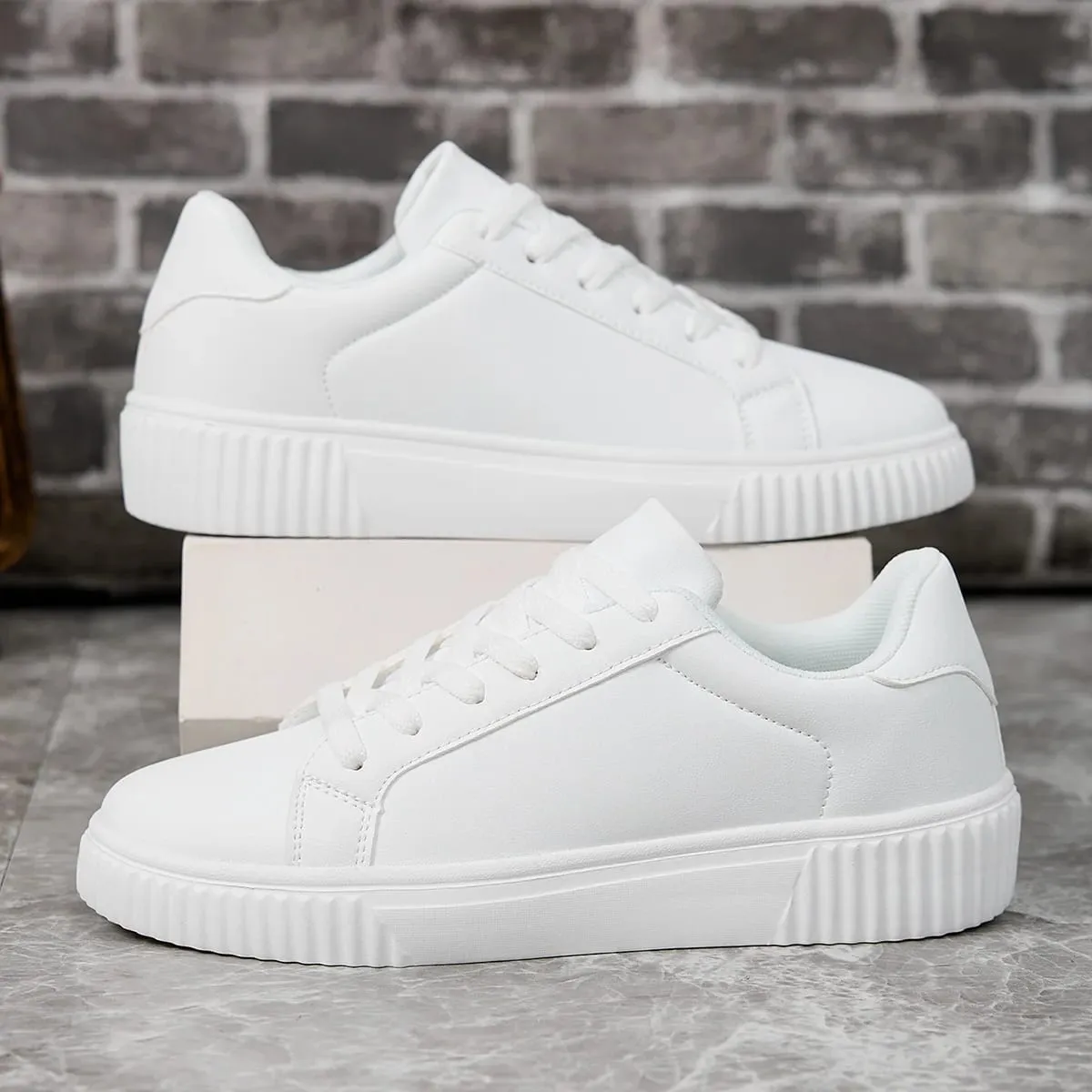 2024 New Men's Sneakers White Casual Shoes Fashion Couple Women Platform Flats All Matching Walking Sneakers for Men Board Shoes — image 6