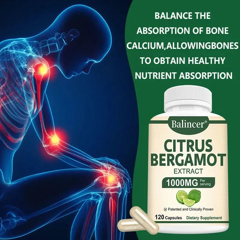 Citrus Bergamot Capsules 1000mg - Heart Health Blood Sugar Support Antioxidant Immune System Boost Helps with Overall Health