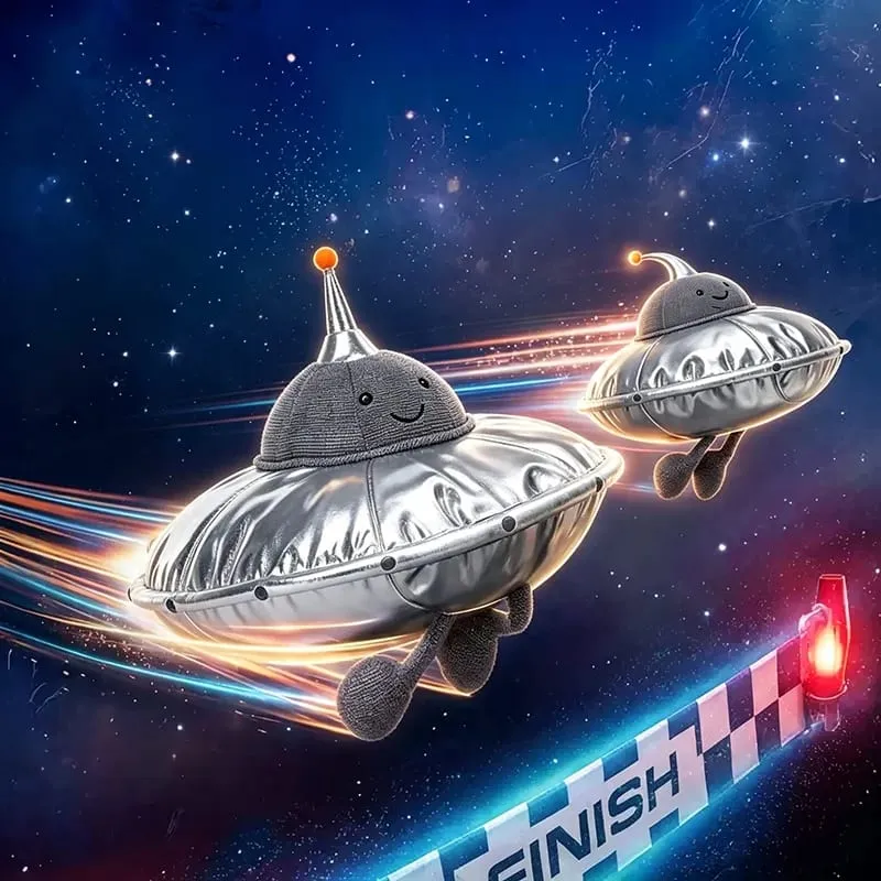 Cute UFO Plush Pillow Silver Metallic Flying‑Saucer Stuffed Toy Soft Alien Spaceship Plush Cushion Space‑themed Home Decor Gift