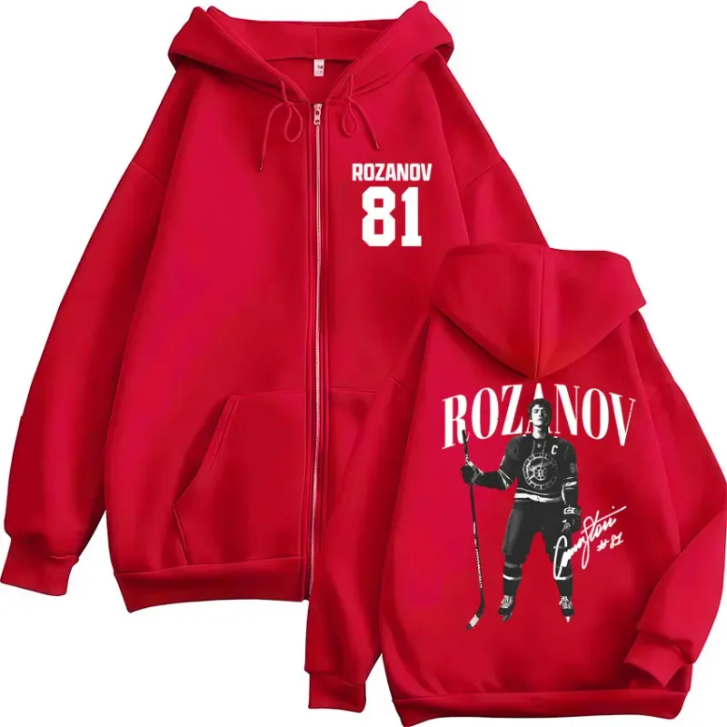 Heated Rivalry Ilya Rozanov 81 Zip Up Hoodies Men Women Vintage Fashion Cardigan Sweatshirt Loose Fleece Casual Coats Streetwear