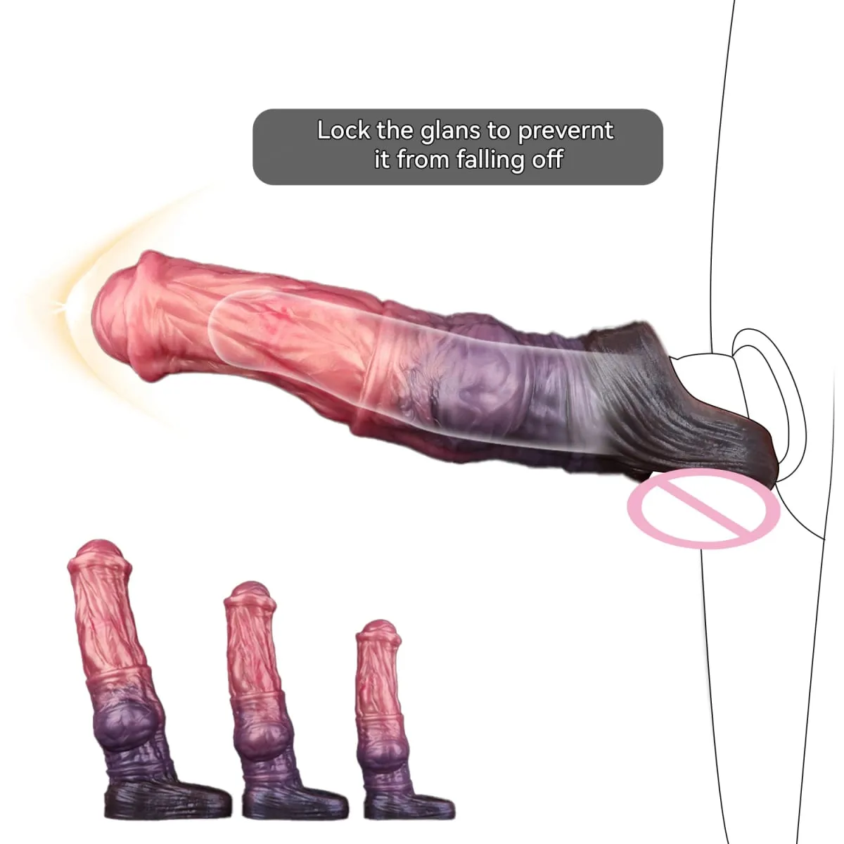 Soft Dog Knot Penis Sheath Fantasy Horse Dildo Sleeve Delay Ejaculation Ring Male Dick Girth Enlarger&Extender Sex Toy