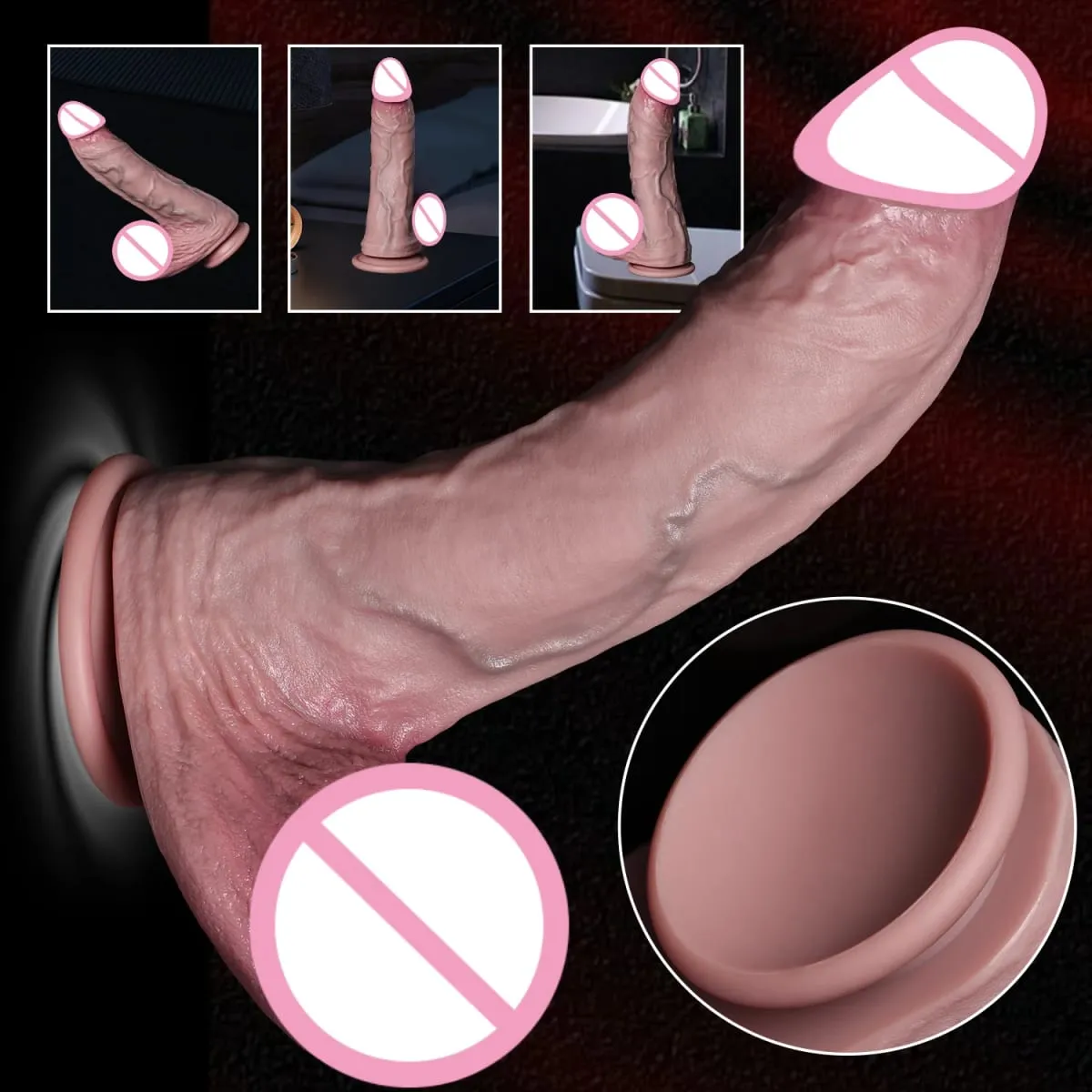 Realistic Skin Soft Big Dildo 3 Sizes Silicone Penis For Woman Anal Sex Toy Vein Cock Vaginal Masturbation Suction Cup Big Dick — image 3