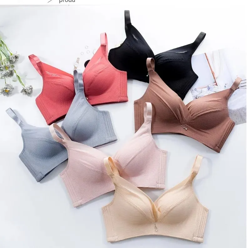 Bra Seksi untuk Wanita Bralette Push Up Lingerie Nyaman Nirkabel Pakaian Dalam Solid Wanita — image 5