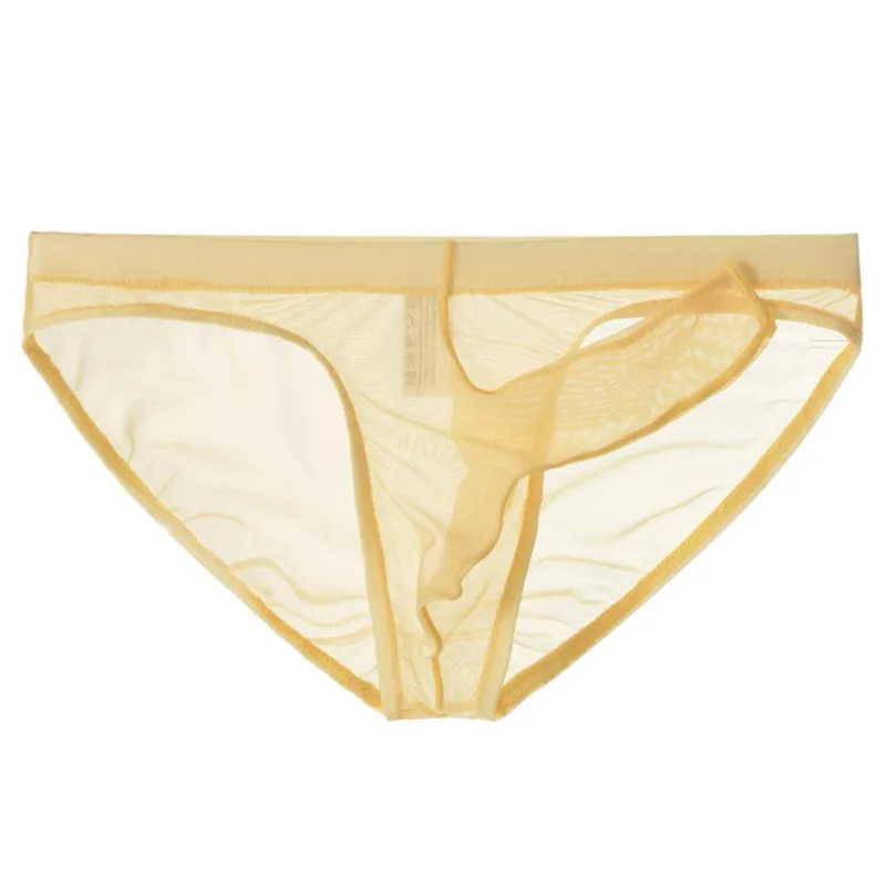 Men Underwear Mesh Transparent Elephant Nose Briefs Thin Lightweight Quick Dry Low Waist Breathable Underpants — image 4