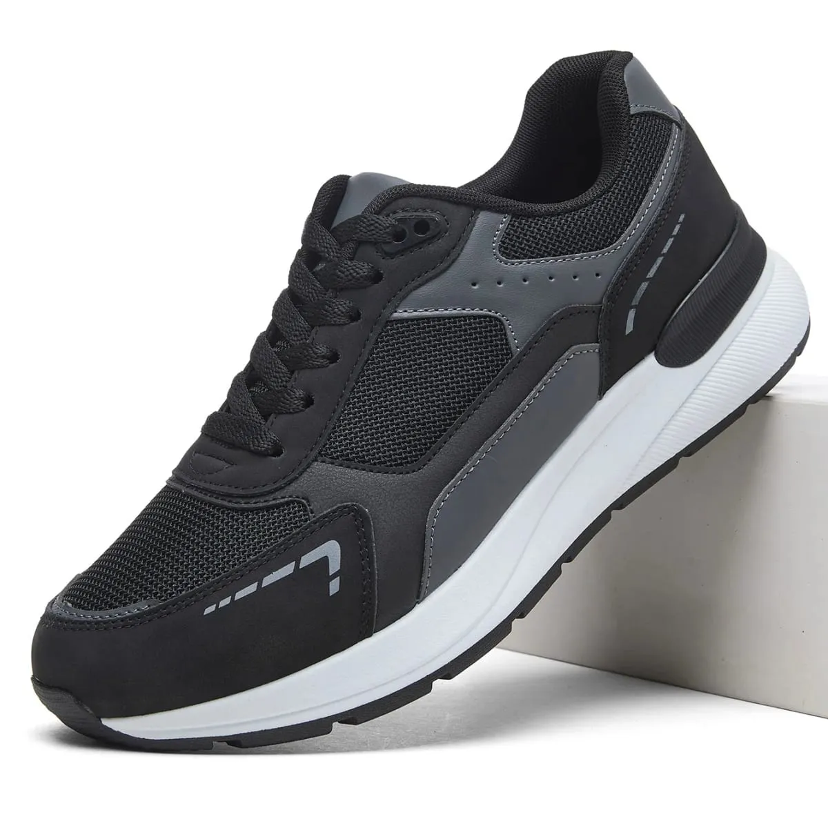 Desai Men's 2026 Autumn Retro Running PU Leather Mesh Sneakers Comfort Lace-up For Daily Commute Outdoor Casual Sneakers Wear — image 3