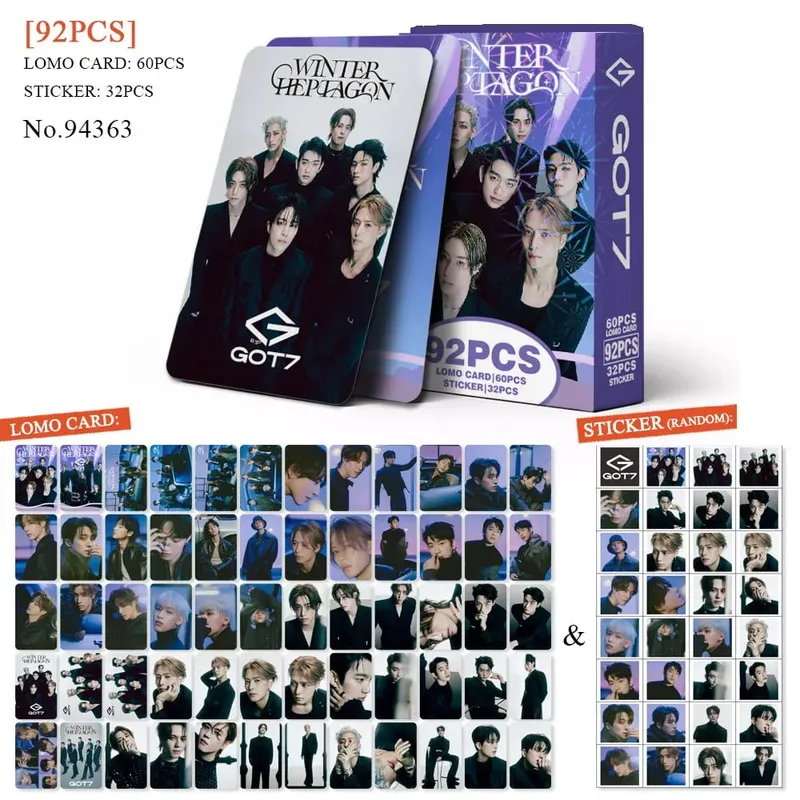 92 ชิ้น/เซ็ต GOT7 NESTFEST Holographic lomo การ์ดสติกเกอร์ Star Photocards Photo Lomo การ์ดแฟนคอลเลกชันพิมพ์การ์ด — image 7