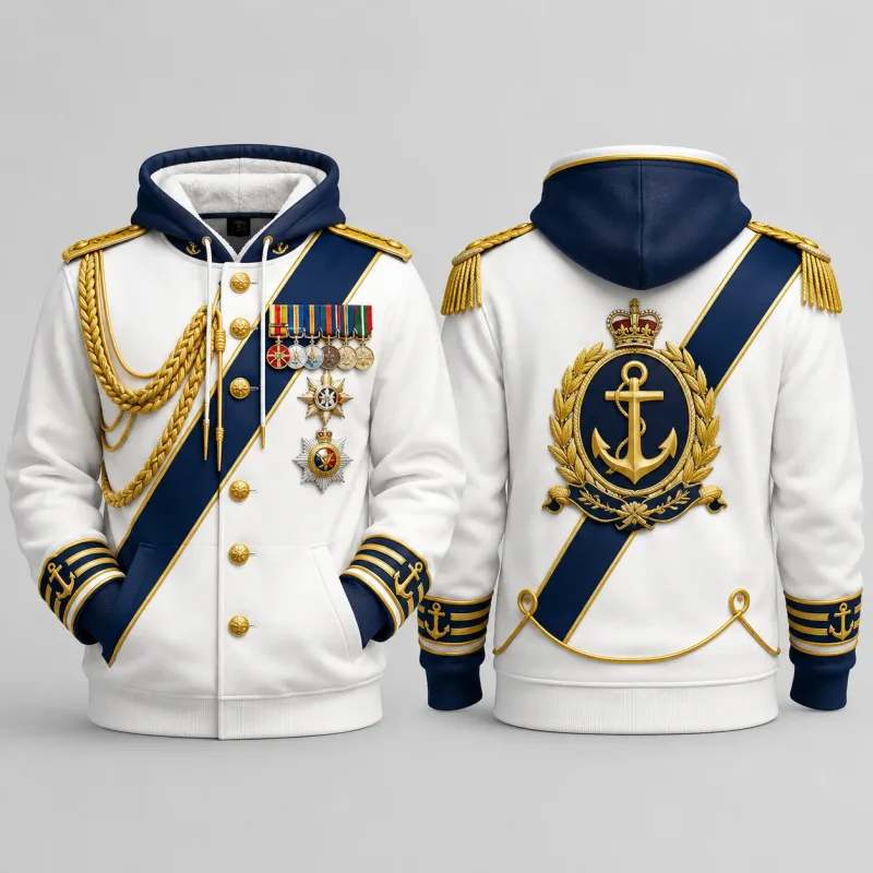 Mens Red Ceremonial Guard Uniform 3D Print Zip Hoodie Polyester Long Sleeve Cosplay Streetwear Jacket Costume Top Unisex — image 2