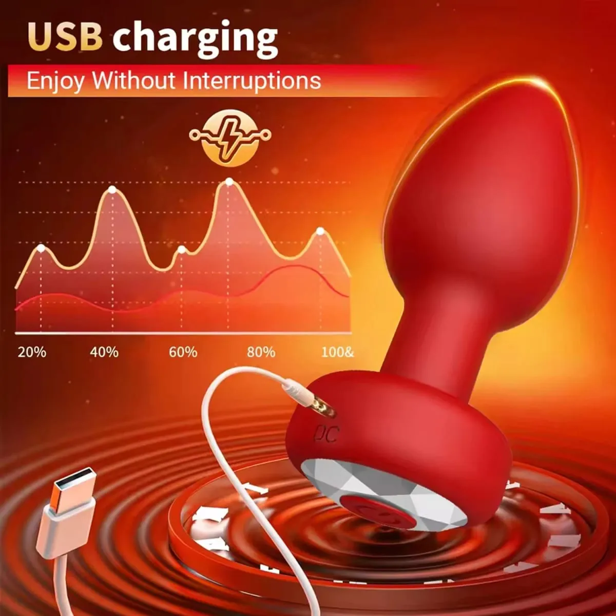 Vibrating Silicone Anal Plug Adult Sex Toy With 10 Vibration Modes Male Toy Game Prostate Massager Remote Control Or App Aode — image 3