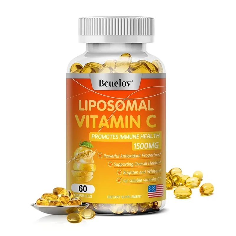 Capsules de vitamine C liposomale, puissant antioxydant, favorise la production de collagène, soutient la santé de la peau, 1500 mg