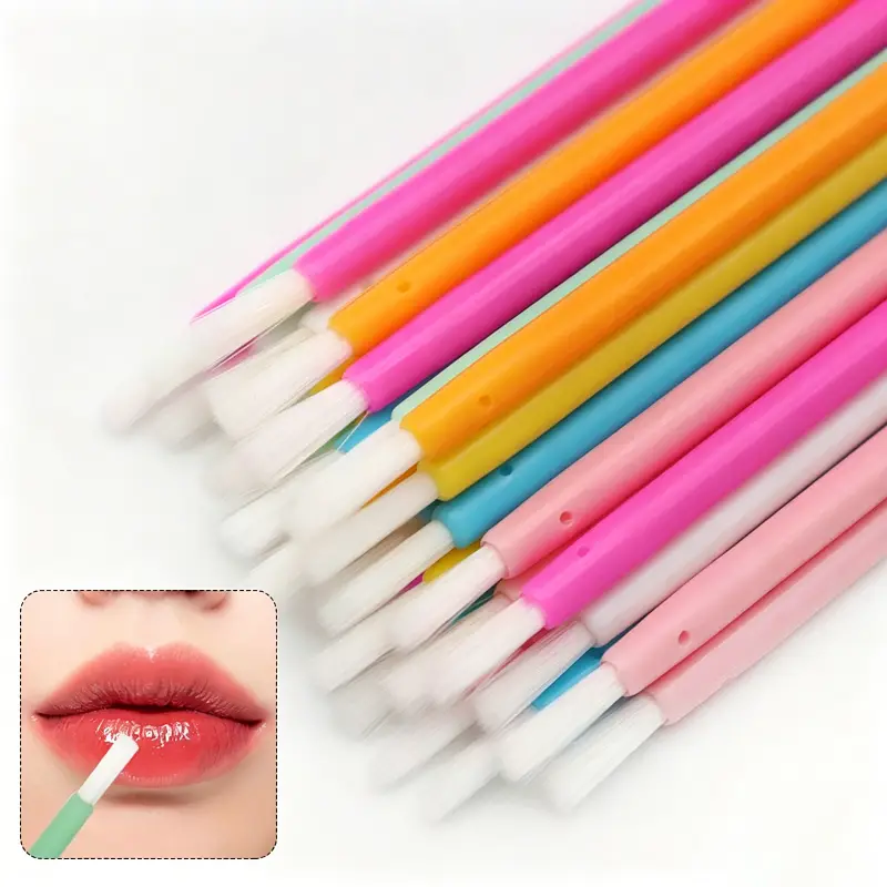 50Pcs Disposable Nylon Fiber Lip Brush Lipstick Wands Clean Applicator lip Gloss Brushes portable Cosmetic women Makeup Tools — image 1