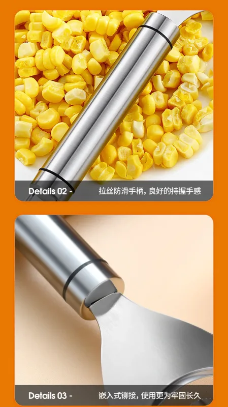 304 Stainless Steel Thresher Corn Slicer Peeler Kitchen Household Corn Cutter Fishing and Corn Peeling Practical Kitchen Tools — image 6
