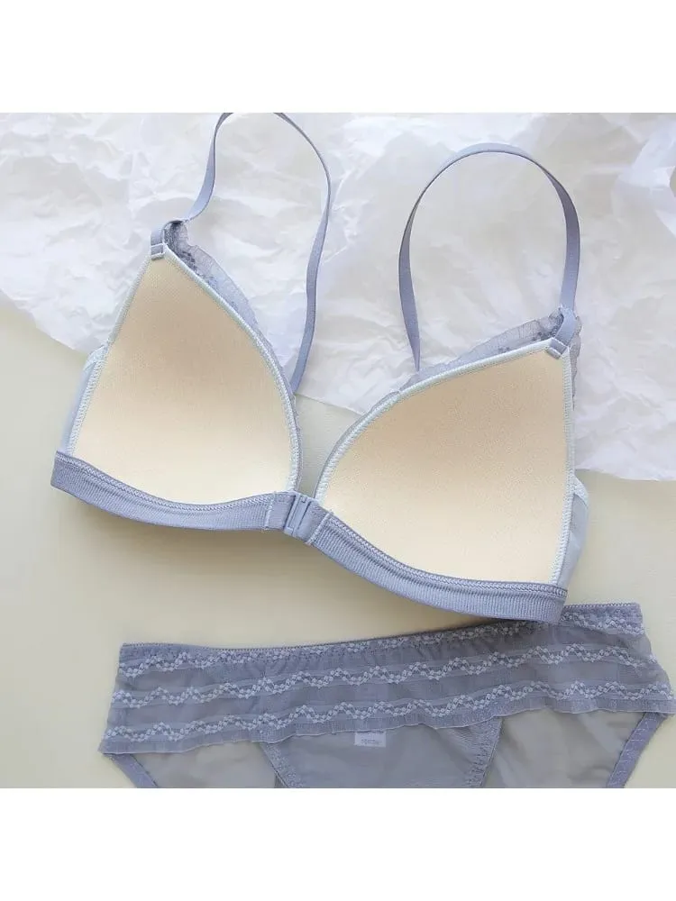 Push Up Bra for Small Breasts - Front Close Lace Bralette Wireless Demi Triangle Cup Sexy Underwear Thin Demi Cup Small Chest — image 2