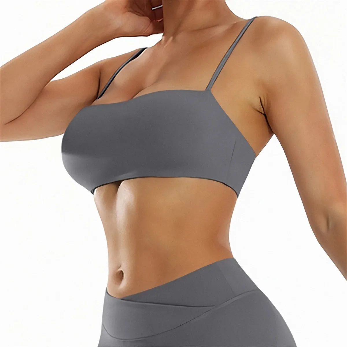 Sport Bra Women Sexy Strap Gym Bras Breathable Fitness Crop Top Yoga Underwear Padded Workout Push Up Tank Tops — image 4