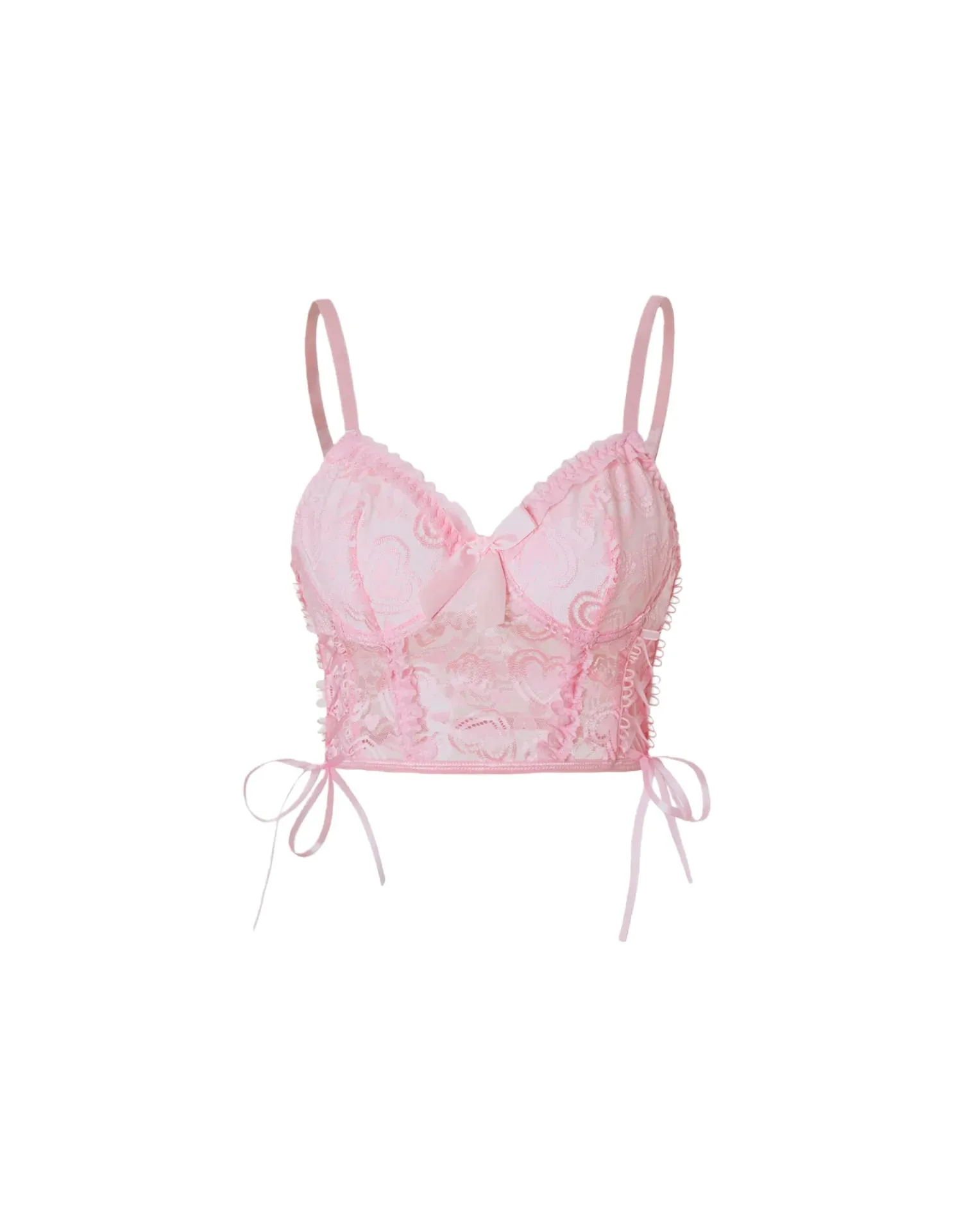 Fashion Women's French Style Lace Bra Vest Sweet Solid Crop Top Summer Backless Tank Top Y2k Streetwear Clothes — image 2
