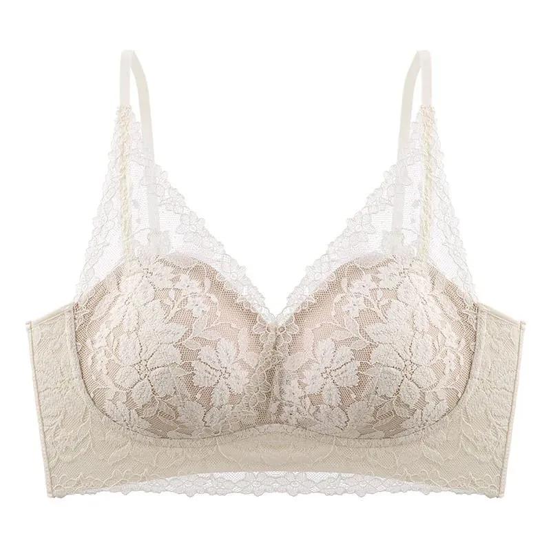 French-style exquisite lace autumn and winter lingerie for women with small busts push-up no underwire anti-sagging seamless — image 7