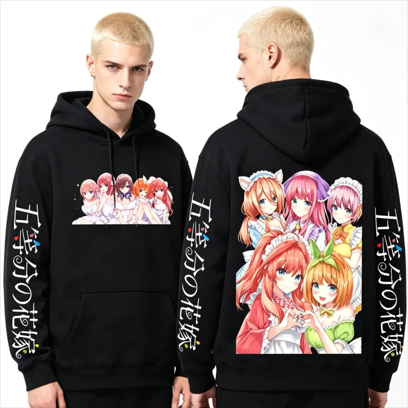 Hot Anime The Quintessential Quintuplets Sweatshirts Unisex Harajuku Hip Hop Top Y2K Gothic Cotton Oversized Printed Sweatshirt — image 3