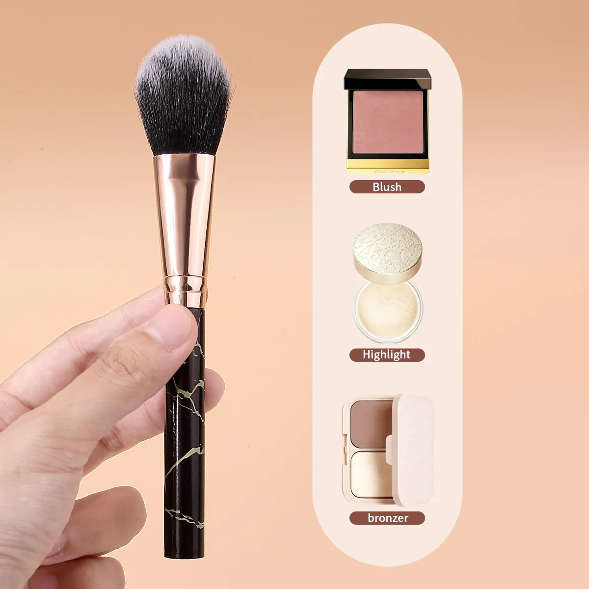 4PCS Makeup Brushes Set for Loose Powder Setting Powder Blush&Highlight Smooth Application Cosmetic Tools for Makeup Beginners — image 4