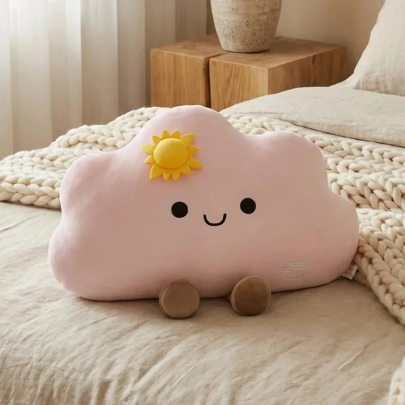 55*45CM Nordic Style Fluffly Soft White Blue Pink Weather Cloud Plush Toys Creative Stuffed Simulation Throw Pillow Sofa Cushion