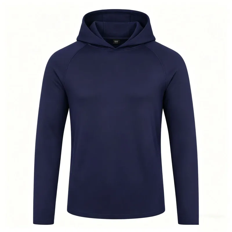 Men's Long Sleeve Hoodies Sun Protection Shirts Solid Quick Dry T-shirt Mens Bodybuilding Fitness Muscle Sportwear Gym Clothing — image 9