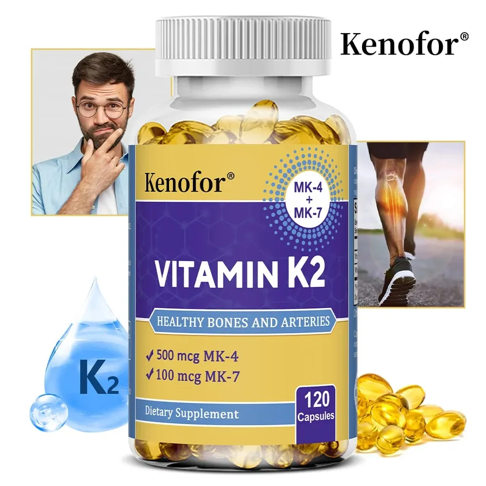 Vitamin K2 Capsules - MK-4 & MK-7 Support Calcium Metabolism Bone Teeth Joint & Cardiovascular Wellness Daily Immune Balance — image 2