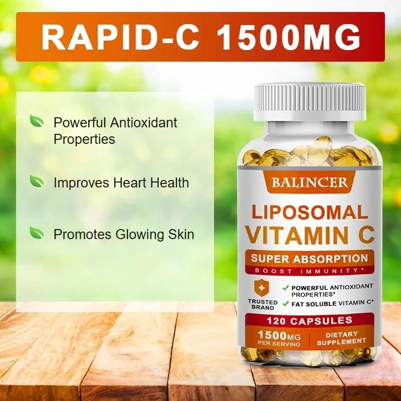 Liposomaal vitamine C-supplement - Gemakkelijk opneembare vetoplosbare vitamine C Antioxidant Ondersteuning van het immuunsysteem Bevordert de gezondheid van de huid