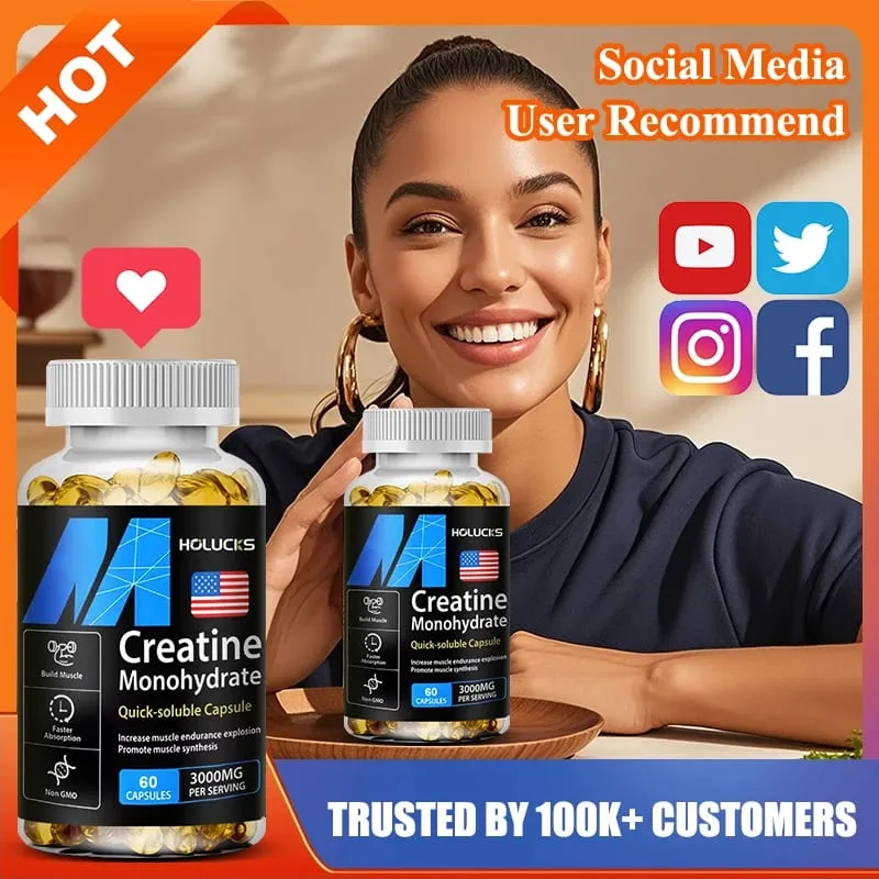 High Potency Creatine 3000mg Supplement for Brain & Muscle Cell Energy Increases Power Output & Exercise Performance Non-GMO