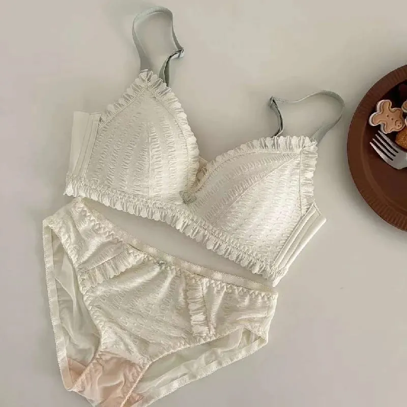 Young Girls Intimates 2026 New Small Comfortable Lingerie Seamless One-Piece Bra And Panty Sets Lace Bow Woman Underwear — image 10