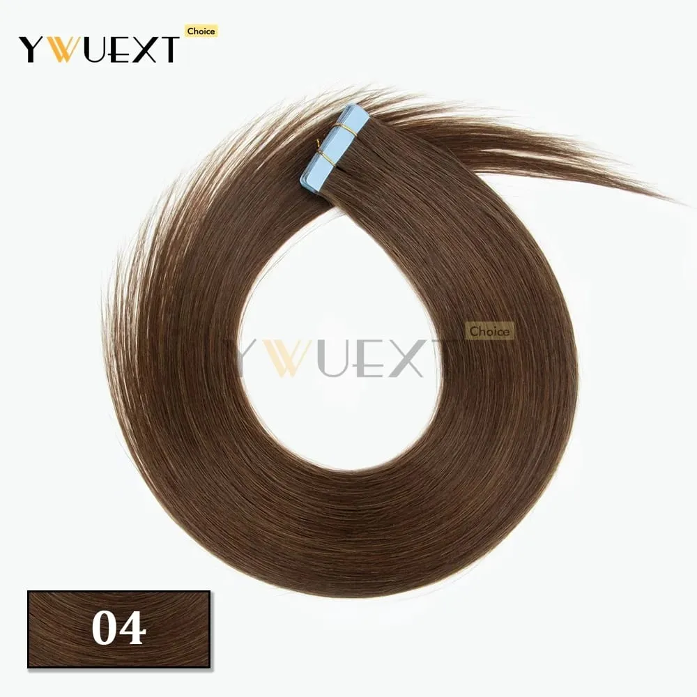 30G-50G Tape in Human Hair Extensions Natural Straight Machine Remy Hair 20pcs/pack Natural Look Hair Easy to Wear for Women — image 9