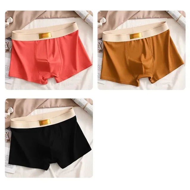 3Pcs Soft Cotton Men's Boxers Hombre Panties Man Breathable Underpants Sexy Sports Comfort Large Size L-4XL Male Boxers