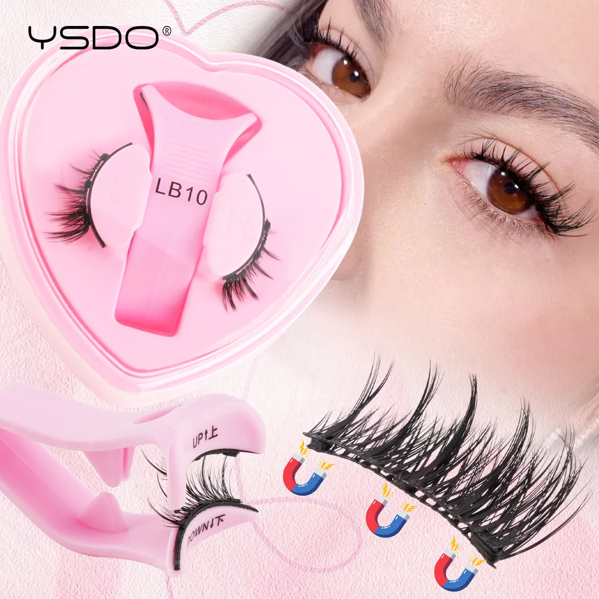 1 Pair Magnetic Eyelashes Fluffy Soft False Lashes With Tweezers Makeup Tool Magnetic Lashes Natural Faux 3D Mink Eyelashes — image 2
