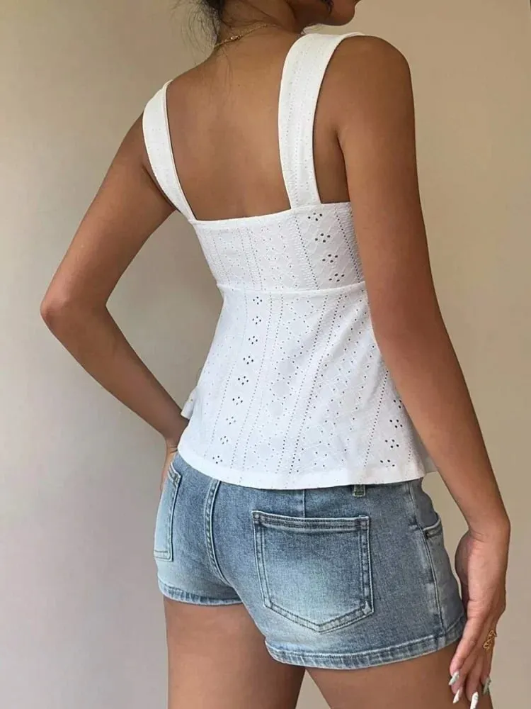 Woman Sweetheart Neck backless Pleating Bow Knot A-line Tank Top Summer Cute Sexy Soft Comfortable Y2K Sweet Top — image 6