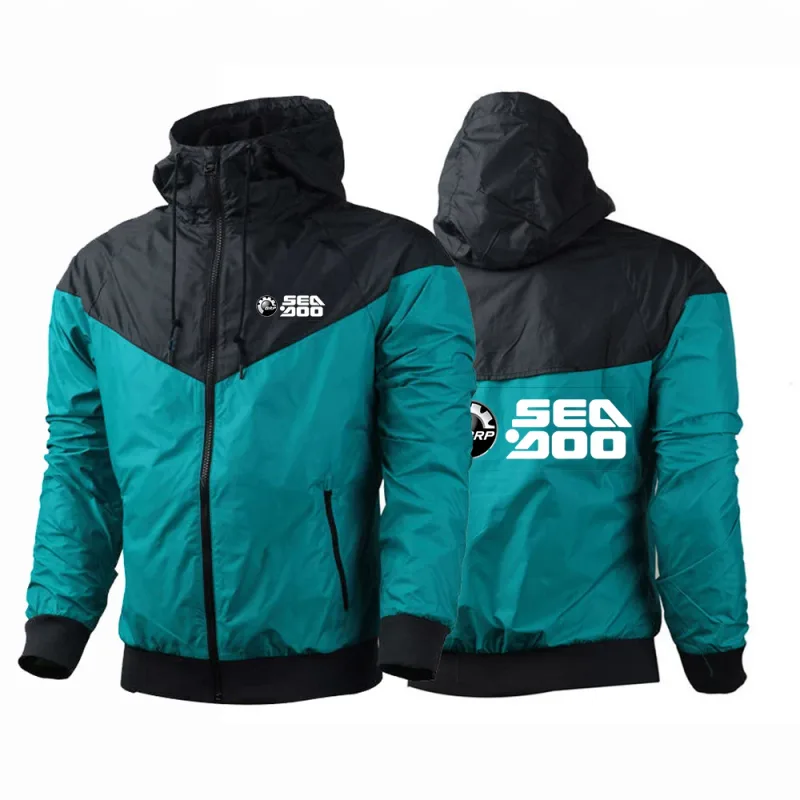 BRP Sea Doo Seadoo Moto Logo Print Spring Autumn Outdoor Men's Premium Cardigan Coat 2026 New Windproof Sports Jacket Hoodies — image 2